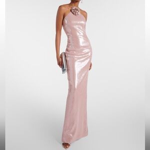 Rebecca Vallence Elegant Pink Sequin Gown